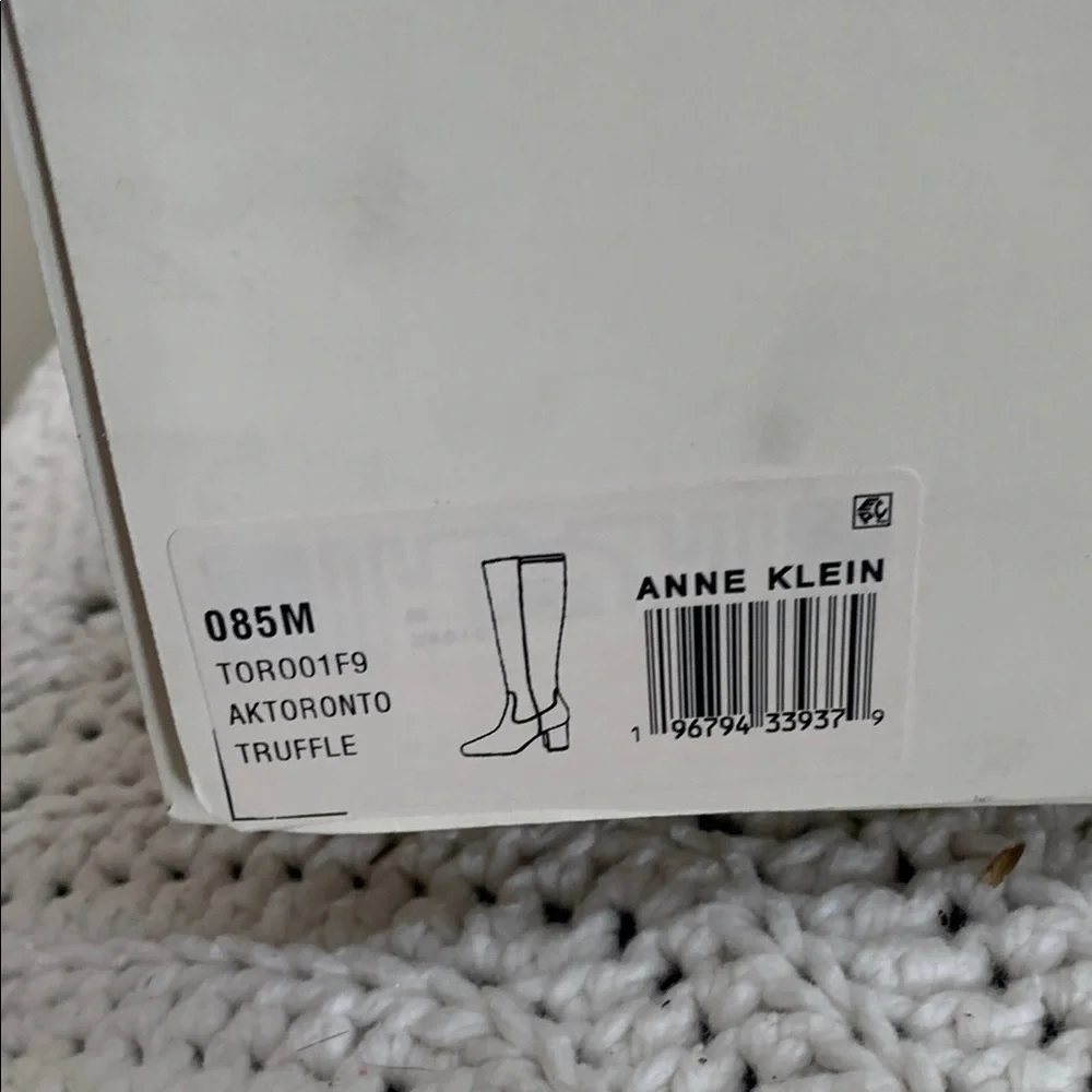 Anne Klein Tan Over the Knee Boots with Chunky Heel - Picture 3 of 4